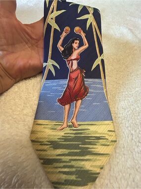 🎁3 for $30 - Vintage Hawaiian Hula Girl Silk Tie